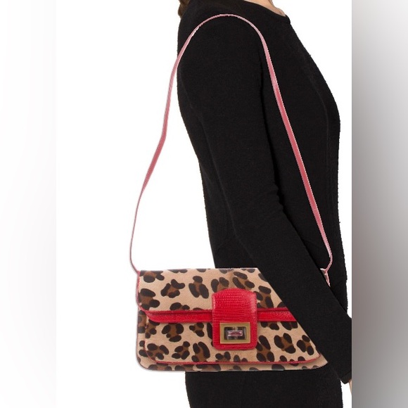 New Pristine Kara Ross Leopard Ponyhair and ref genuine Lizzard handbag - Picture 4 of 6